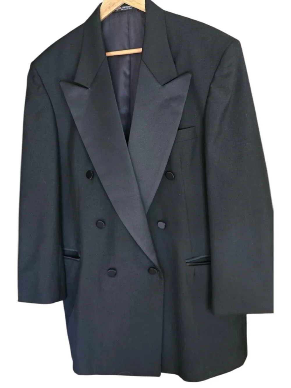Vintage Umberto Double Breasted Peak Lapel Tuxedo Dinner Jacket 42R Blazer Coat
